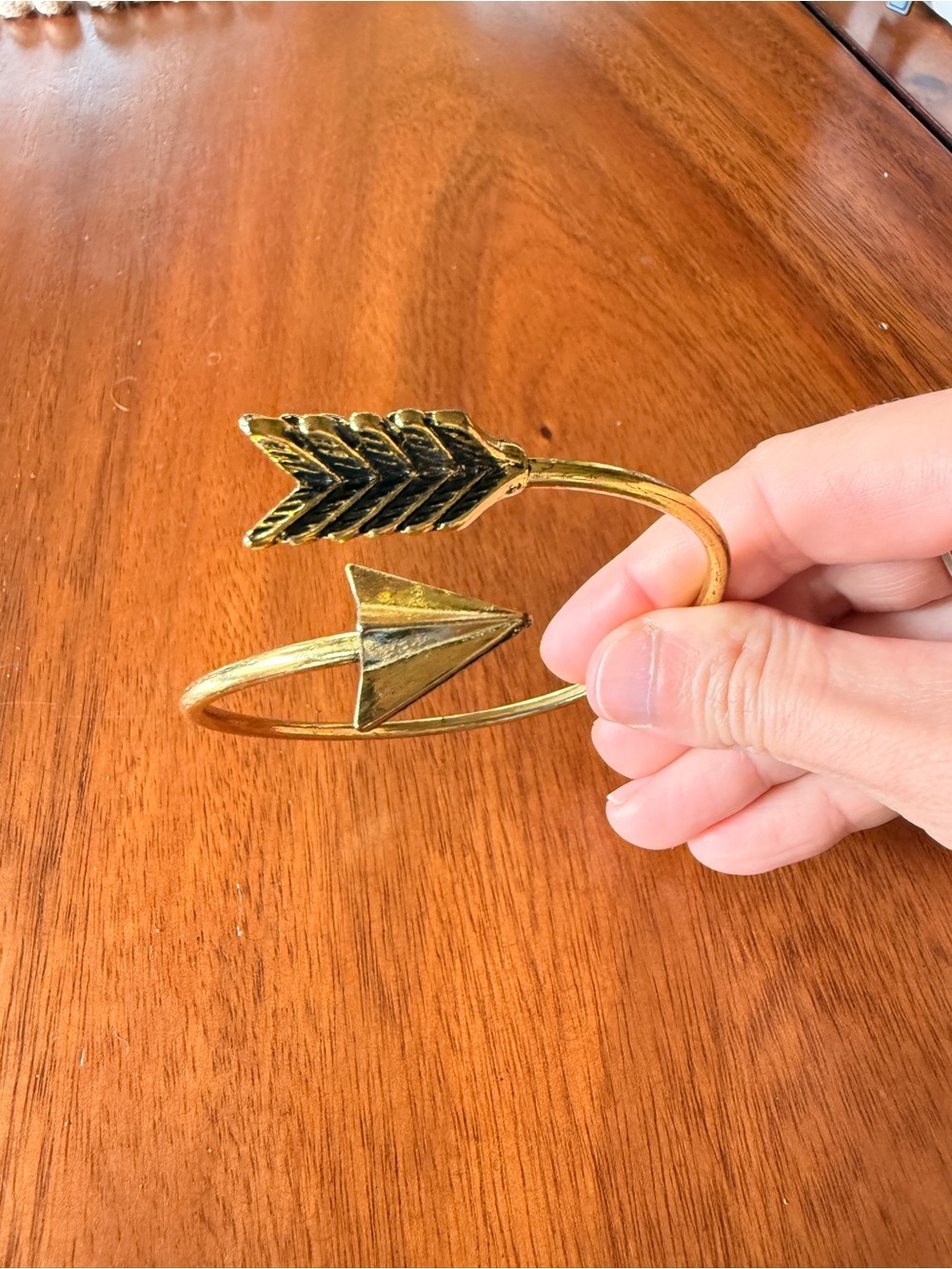 Gold Arrow Open Cuff Bracelet